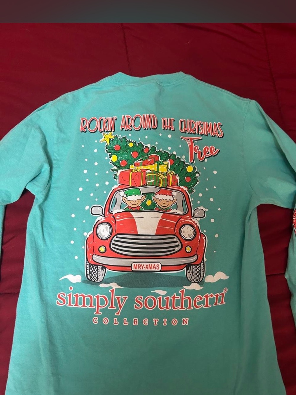 Simply Southern Teal Holiday Tee